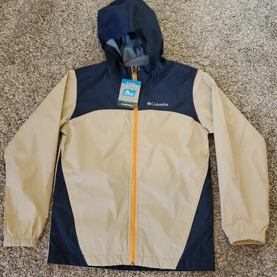 Columbia Glennaker Full Zip Waterproof Rain Jacket Youth Medium 10-12 Blue Beige - Image 1 of 4