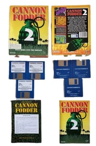 CANNON FODDER 1 and 2 Commodore Amiga big box games x 2 - Tested Fully Working - Picture 1 of 14