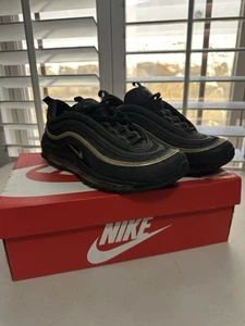Nike Air Max 97 Shoes Mens 11 Black Metallic Gold Athletic Sneakers Retro - Picture 1 of 12