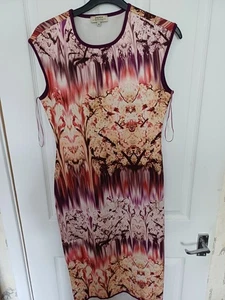 Preloved Ladies Papaya Weekend Round Neck Sleeveless Multicoloured Dress Size 10 - Picture 1 of 4