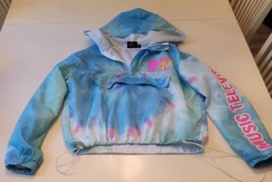 MTV Tie Dye Cropped Windbreaker leicht Strand Freizeit Nostalgie Kostüm - Bild 1 von 5