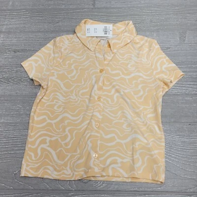 Camisa abotonada manga corta estampado amarillo Abercrombie & Fitch para mujer talla XS NUEVA CON ETIQUETAS Foto 1 de 4
