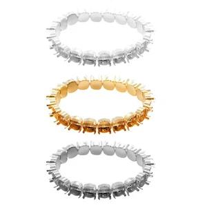 Brass Elastic Bracelet Base 19cm Length for Chaton Shape Round Crystals 10mm - Bild 1 von 4