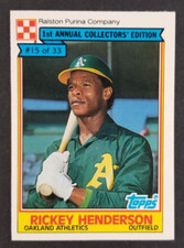 Rickey Henderson 1984 Topps Purina Baseball Card #15 (NM)