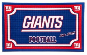 Team Sports America NFL New York Giants Embossed Outdoor-Safe Mat - 30" W x 18" - Picture 1 of 4