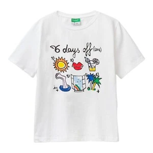 Camiseta United Colors of Benetton x JCC 6 días libres (amor) blanca gráfica - Imagen 1 de 12