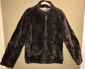 Kunstfelljacke Damen Vintage braun schimmernd XL - Bild 1 von 6