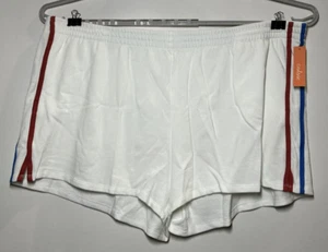 Women's Plus Size Retro Striped Lounge Pajama Shorts - Colsie White 3X (NWT) - Picture 1 of 3