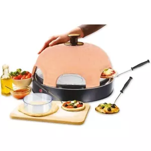 Emerio PO-115984 Pizzarette Forno Per Pizza Con Cappuccio In Terracotta - Foto 1 di 4
