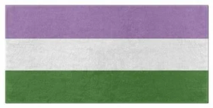 GENDERQUEER PRIDE Bath or Beach Towels, LGBTQ / LGBTQIA Queer Nonbinary Equality - Picture 1 of 4