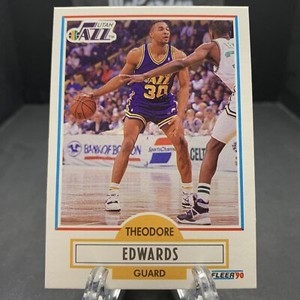 1990-91 Fleer Blue Edwards (Theodore on Card) #185 Rookie RC Utah Jazz
