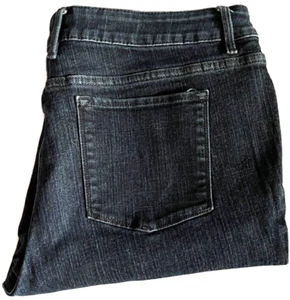 Pantalones de mezclilla para mujer Liz Claiborne talla 16 Petite 37x24 rectos medio azul oscuro elásticos - Imagen 1 de 13