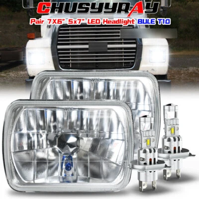For Ford L9000 L800 LN700 Trucks 2PCS 7x6" 5x7 LED Headlight High/Low Beam DRL - Image 1 of 4