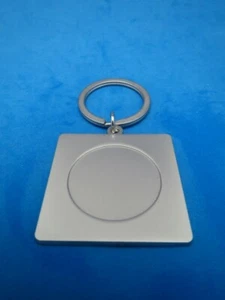 PORTACHIAVI QUADRATO UNIVERSALE BIANCO NICHEL SATINATO PORTACHIAVI CATENA FAI DA TE #000 - Foto 1 di 1