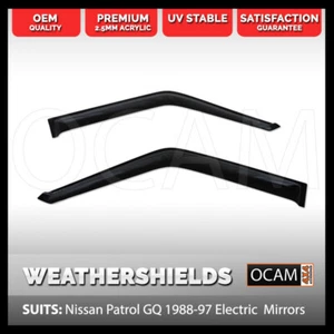 OCAM Weathershields for Nissan Patrol GQ Electric Mirrors 1988-97 UTE 2pc Visors - Picture 1 of 5