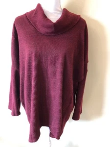 Chelsea & Theodore Woman Wine/maroon Wrap Cowl Neck 3/4 Sleeve Top Plus Size 3x - Picture 1 of 11