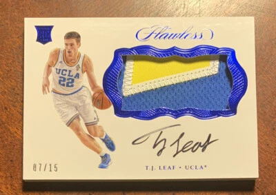 T.J. Leaf 2017-18 Flawless Collegiate BLUE RC 7/15 Auto #BK-TL RPA UCLA Thunder - Image 1 of 2