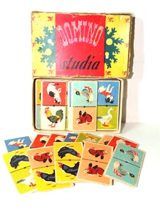Vintage. Domino Spiel " Studia " 22 Teile über Nutztiere - Bild 1 von 3