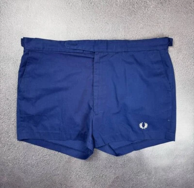Pantalones Cortos Fred Perry De Colección Años 70’s 80’s Ropa Deportiva Poliéster Algodón Azul Marino Hombres’s 42 Foto 1 de 4