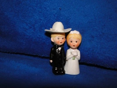 NOVO NOIVA E NOIVO COM CHAPÉU DE COWBOY CASAIS DE BOLO DE CASAMENTO OCIDENTAL, VOCÊ ESCOLHE - Imagem 1 de 3