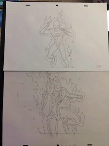Marvel Animación Celdas Arte Marvel Cómics FANTÁSTICOS CUATRO mcu Thing Torch FF1 - Imagen 1 de 3
