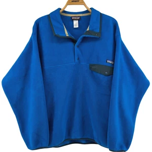 Patagonia Men's Synchilla Blue Solid Fleece Snap T Pullover 2012, Size Large L - Picture 1 of 9