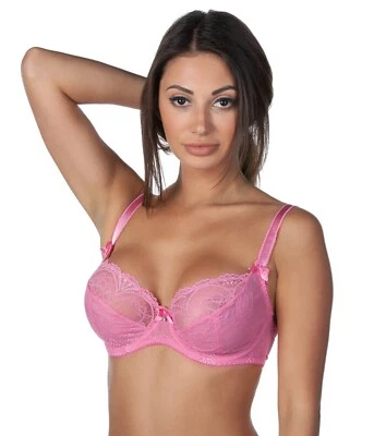 Alegro Innocent Lily Unlined Full Busted Sheer Lace Underwire Bra 9005A - Image 1 of 3