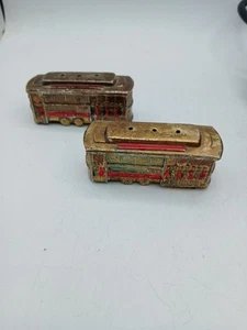 Vintage Salz und Pfefferstreuer Metall Seilbahn Trolley San Francisco - Bild 1 von 5