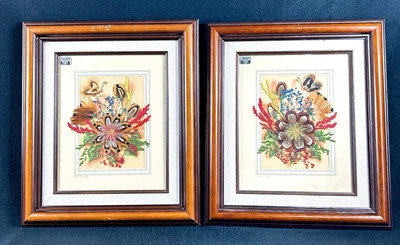 2 IDA Signed BISEK PEOKOP Feather Grass Flower Artwork PRAIRIE PICTURES N Dakota - Image 1 of 4