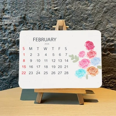 Eco-Friendly Plantable Seed Calendar 2026 Gardening Green Living Planner w/Stand