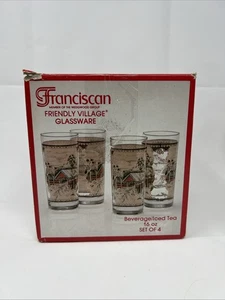 Vtg Set Of 4 Johnson Brothers Friendly Village Ice Tea Water Tumblers 16 Oz NOS - Picture 1 of 6