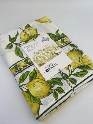 APRIL CORNELL 60 x 84” Lemons Cotton Tablecloth NEW - Image 1 of 3