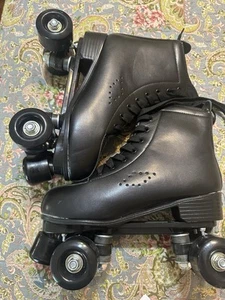XUDREZ verstellbare High-Top Leder Quad Rollschuhe schwarz Gr. 40 (W 9/M 7,5) - Bild 1 von 13
