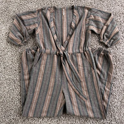 Free People Loveland Metallic Striped Jumpsuit Womens Size XS Wool Blend Cuffed - Image 1 of 4