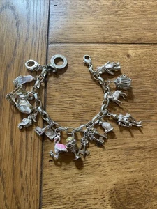THOMAS SABO STERLING SILVER CHARM BRACELET WITH 14 CHARMS HEAVY WITH BOX - Picture 1 of 7