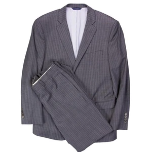 Brooks Brothers Explorer Regent Fit Mens 42R 34x31 Pinstripe Gray Wool Suit - Picture 1 of 22