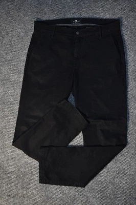 7 For All Mankind The Straight Luxe Performance Men Black Chino Pant 37x33 - Image 1 of 4