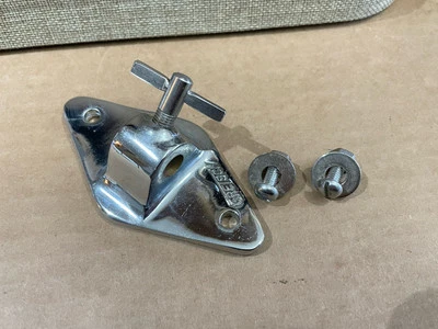 Gretsch 50s 60s Vintage Round Badge Era Floor Tom Drum Leg Mount Diamond Bracket - Image 1 of 4