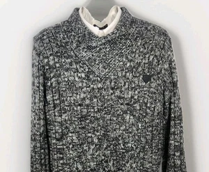 PARISH NATION 56 Men's Fisherman Classic Knit Sweater Black/White Size 3XL - Picture 1 of 10