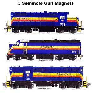 Locomotoras Seminole Gulf 3 imanes de Andy Fletcher - Imagen 1 de 1