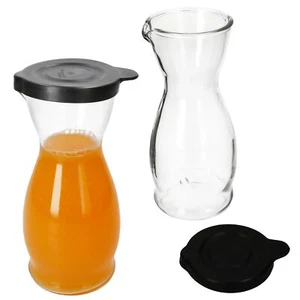 2x MIA MISURA Wein-Karaffe mit Deckel schwarz 0,5L geeicht Glas-Krug Saft Wasser - Bild 1 von 6