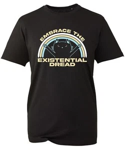 Embrace The Existential Dread T-Shirt Funny Cat Joke Gift Kitten Unisex Top - Picture 1 of 3