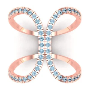 0.5 tcw Round Cut Vintage Statement Ring, 14K Rose Gold Simulated Diamond - Picture 1 of 40