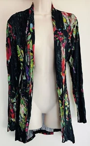 W LANE Women's Berry Multi Coloured Long Sleeve Print Crush Cardigan Cardi BNWT - Picture 1 of 13