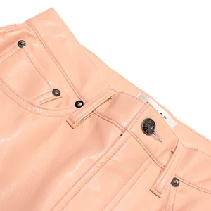 Agolde NWT Recycled Leather 90's Pinch Waist Pants Size 28 in Lipgloss Pink - Picture 1 of 15