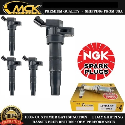 4x Bobina de encendido + 4x Bujía NGK para Kia Forte Rondo Borrego Optima L4 2.4L Foto 1 de 4