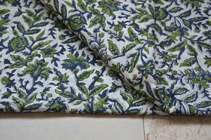 New Handmade Hand-Block 5 Yard Floral 100%Cotton Fabric Print_624 - Picture 1 of 22