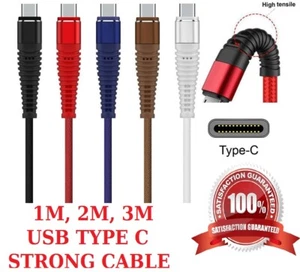 Huawei P30 LITE STRONG USB CHARGING CABLE USB TYPE C BRAIDED STRONG CHARGER WIRE - Picture 1 of 10