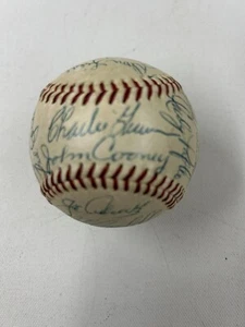 VERY RARE 1953 TEAM SIGNED MILWAUKEE BRAVES BASEBALL WITH COA JSA - Picture 1 of 12