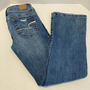 American Eagle Stretch Original Boot Women's Blue Denim Jeans Size 2 Short - Picture 1 of 8